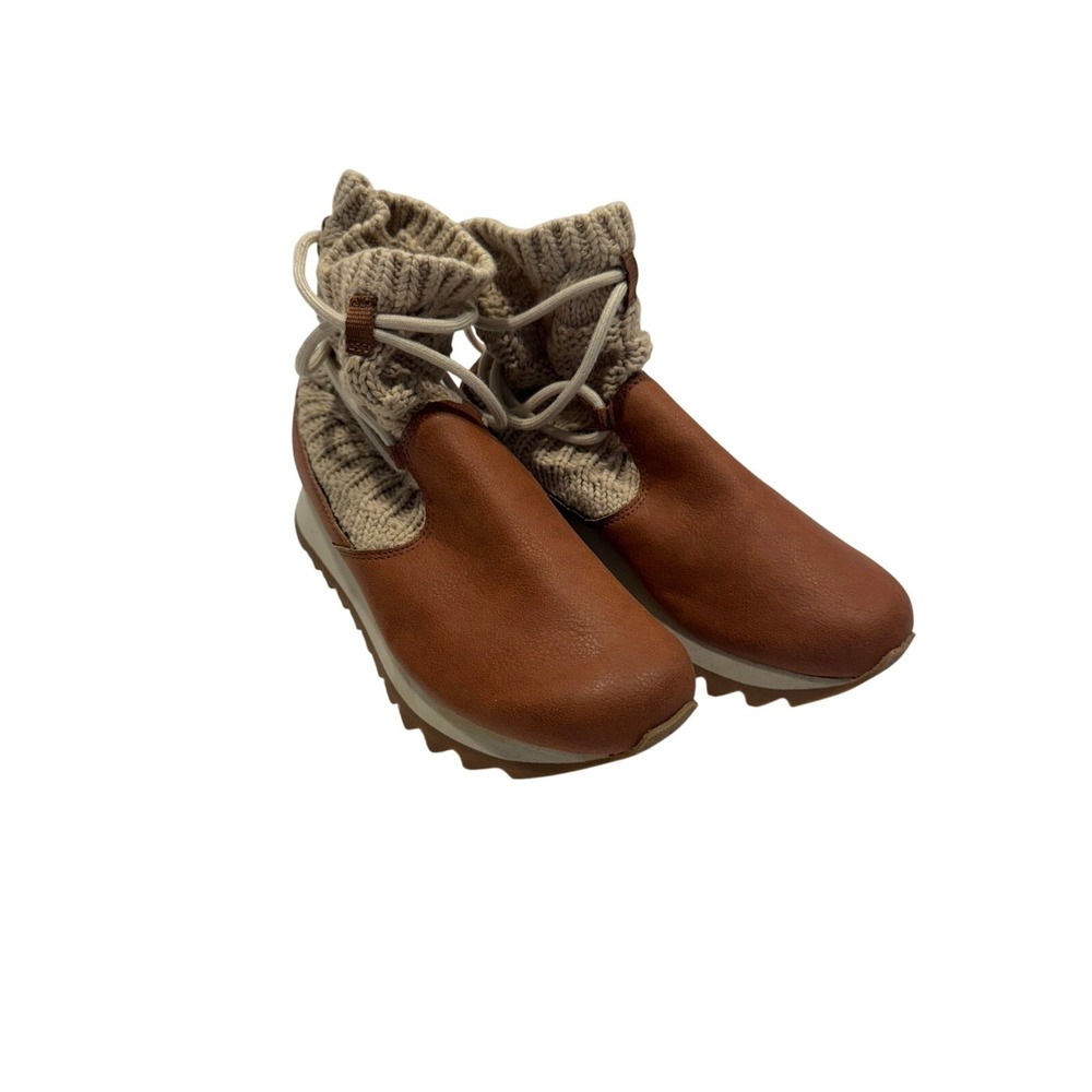 Merrell Women's Alpine Pull On Knit Snow Boots Size 6 Merrell Oak Faux Leather